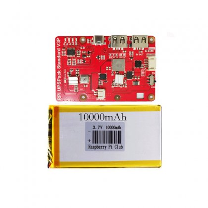 Applicable to raspberry pie UPS lithium power supply board dual USB output power display self-recovery protection mobile power (lithium battery with battery)