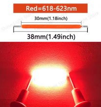 Red LED Filament 3V 38mm LED COB