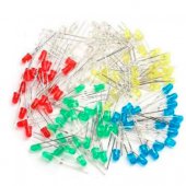 F5 DIP LED kits, 10pcs 0f 7kinds: Red,Green,Yellow,Blue,White,RG Dual, RGB.