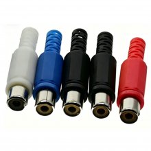 Female connector/RCA connector plastic lotus audio and video/AV female connector/audio plug red, black, white, green, blue, yellow