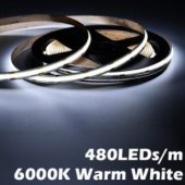12V-COB-480 480LESs/M 5M/Reel 6000K Warm White