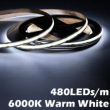 12V-COB-480 480LESs/M 5M/Reel 6000K Warm White