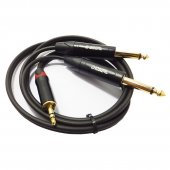 1 meter audio cable 3.5mm to double 6.5/one point two/6.35 sophomore core computer mixer cable