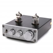 Vacuum Tube T1 Preamplifier Stereo Digital amplifier Treble&Bass Tone Control / Silver