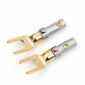 Nakamichi Y/U- type Banana Plugs Set Gold-Plated Wire Connectors Fork Spade Speaker Plug Adapter Audio Connectors Set