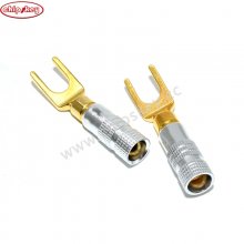 Nakamichi Y/U- type Banana Plugs Set Gold-Plated Wire Connectors Fork Spade Speaker Plug Adapter Audio Connectors Set