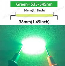 Green LED Filament 3V 38mm LED COB