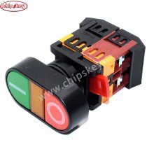 Self Reset Yellow Indicator Double Push Button Switch