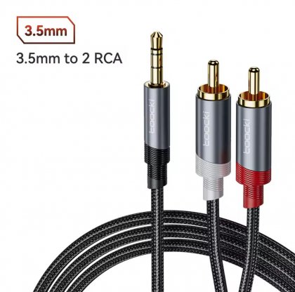 Audiocable Toocki TRS-2RCA 2m black TOOCKI
