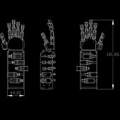 Right Hand 5-DOF Robot Hand Fingers ( Have not assembly , need assembly by self)