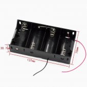 4 slot D size 6V battery holder With SM 2P Header