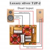 Luxury Silver T2P-2 Double Input / HIFIDIY LIVE Hi-Fi Home / Car 1 WAY 1 speaker Unit tweeter Speaker audio Frequency Divider Crossover Filters