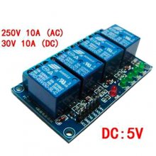 4 Channels 5V Low Level Relay Shield With LED