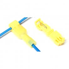Yellow T3 2-4mm2 Cable / T-Tap Wire Connector Self-Stripping Quick Splice Electrical Wire Terminals Insulated Quick Disconnect Spade Terminal For Soft Wire