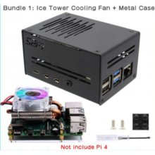 Raspberry Pi 4 Metal Case for Raspberry Pi 4 & Raspberry Pi Horizontal ICE Tower Cooler / CPU Cooling Fan