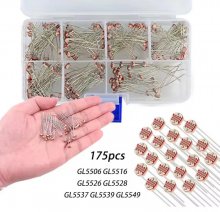 175Pcs/Box 5mm Photoresistor 7Value GL5506 GL5516 GL5526 GL5528 GL5537 GM5539 GL5549 Light Sensitive Resistor Assortment