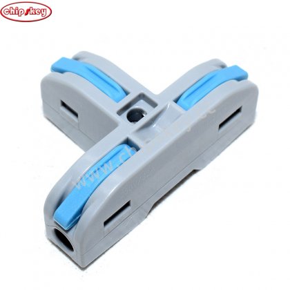 Blue/Grey T-Type Wire Connector Quick Splitter Universal Wiring Cable LED Distribution Terminal Push-in Fast Power Electrical Conector