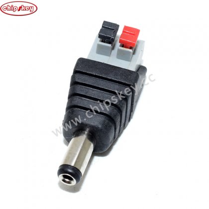 Black/Grey Spring Terminal Connector T0 DC Power 5.5*2.1 Adapter Male