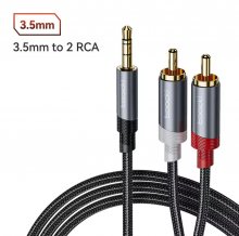 Audiocable Toocki TRS-2RCA 2m black TOOCKI
