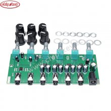 Headphone Amplifiers Audio Signal Mixer Board Earphone Stereo Amplifier 3.5MM 2 Way Input 4 Way Output With Tone Control