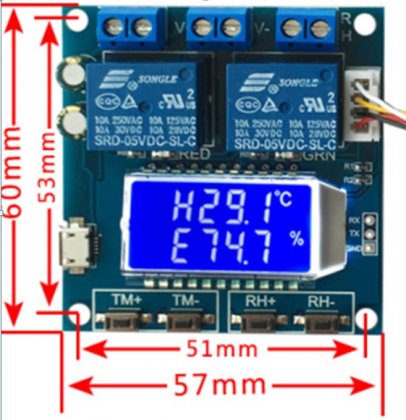 XY-TR01 temperature and humidity control module digital display high precision dual output automatic constant temperature and humidity control board