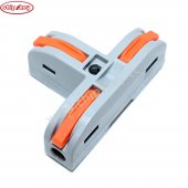 Orange/Grey T-Type Wire Connector Quick Splitter Universal Wiring Cable LED Distribution Terminal Push-in Fast Power Electrical Conector