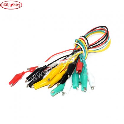 Middle Size Test leads, alligator clips cable, two-headed 5 colors, 10pcs 50CM Length