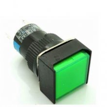Green LA16F LAS1 - AF - 11-11 dsquare with lamp buttonswitch 16 mm GREEN 24VOLT DC