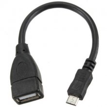 Micro 5pin to USB Female OTG Data Cable - Black