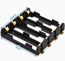 4X 18650 Series smt smd Batteries Holder Box Storage Case Container With Bronze Pins Drop Ship
