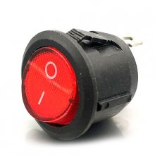 AC 6A / 250 V Red Light on off botão SPST rodada Dot Boat Car Auto Rocker Switch