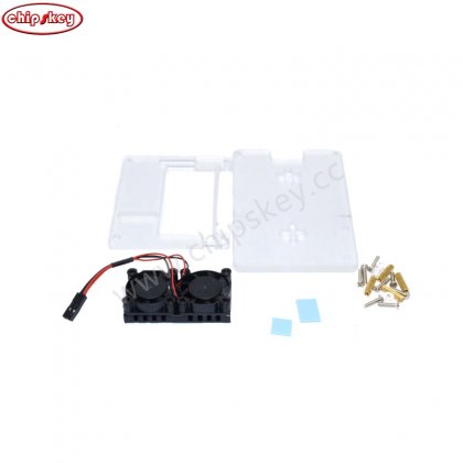 Dual Fan+ 2 Transparent Layer Acrylic Case for Raspberry PI 4