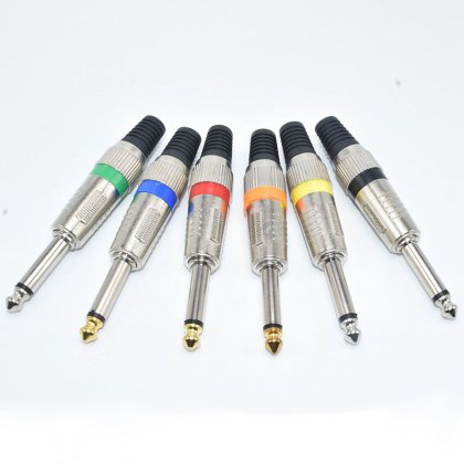 6.35 mono audio and video plug/ Green/Blue/Red/Orange/Yellow/ Black