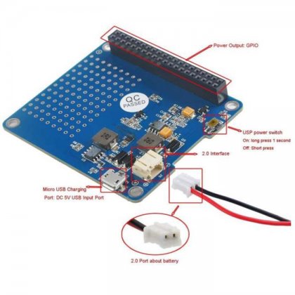 Lithium power expansion board UPS(without battery)