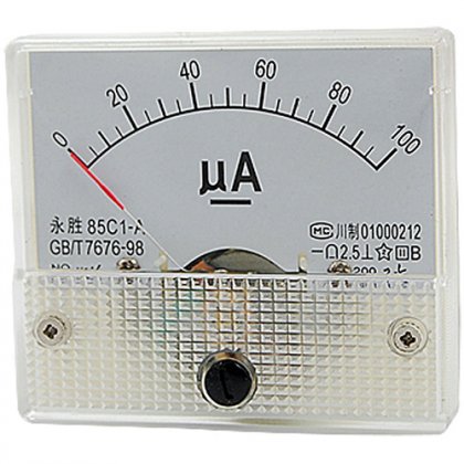 85C1-UA DC 0-100uA Analog Panel Meter Ammeter Gauge