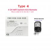 4CH Wifi Controller RF433 Remote 4 Channel