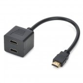 HDMI Male to Dual Female 1-to-2 Splitter Cable Adapter - Black