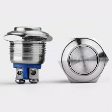 16mm Flat and Screw head metal push button switches reset button momentary start waterproof mechanical equipment horn