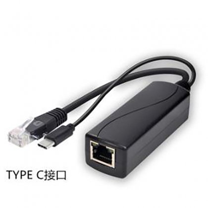 1Gbps isolation RJ45 48V to 5V2.4A standard POE Splitter 1000M POE Splitter TYPE C