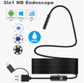 5.5MM Soft Cable 2m Android Endoscope Mini Camera 3IN1 Micro USB Type-c Borescope Waterproof LED Car Inspection for Sumsang HUIWEI PC AN98