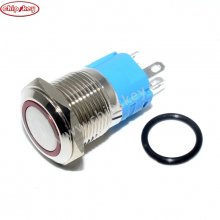 Button Not Self Lock 5V 12V 24V 220V LED 16mm metal switch momentary metal pushbutton Button