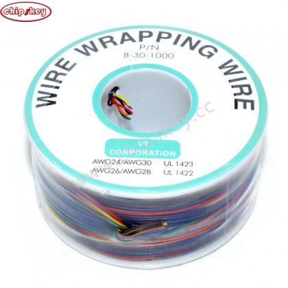 Colorful PCB Solder 0.25mm Tin Plated Copper Cord Dia Wire-wrapping Wire 305M 30AWG