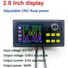 NO Modbus / 2.8" display 5A 300W DC-DC Buck Converter CC CV Adjustable Power Module 6V-70V to 0-60V 12V 24V Voltage Regulated RS485 Modbus