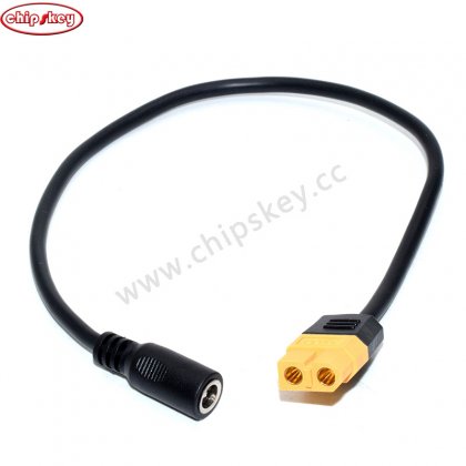 XT60 XT-60 Female Jack to DC 5.5mm x 2.5mm Female Jack Power Adapter Cable for FPV Monitor Drone Power Lead Cord 30CM