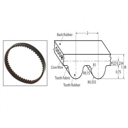 110-2GT-6 Bandwidth:6mm Pitch:2mm Length：110 Teeth QTY：55