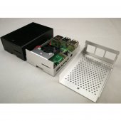 Black/Silver Aluminum Case With Fan for Raspberry PI 4