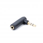 Gold-plated elbow 3.5mm male to female two-channel extension adapter 3 section L-type headphone audio conversion plug