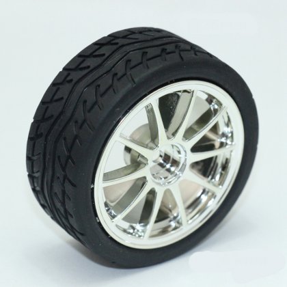 65mm Convex ten-grain Silver rubber Wheel