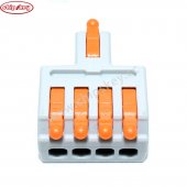 D1-4 Mini Quick Wire Conductor Connector Universal Compact Splicing Push-inTerminal Block 1 in multiple out with fixing Hole