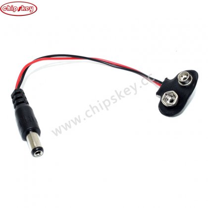 2.1 X 5.5mm Male Dc Plug to 9v Battery Clip